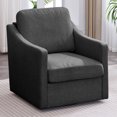 thumbnail image 5 of ijuicy 360 Degree Swivel Accent Sofa Chair, Square Armchair with Wide and Thick Upholstered, Linen Fabric Chairs for Living Room, Bedroom, Office, Waiting Room-Dark Grey, 5 of 6