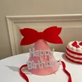 thumbnail image 3 of Sombrero de fieltro con lazo para cumpleaños, gorro de cono con flores y fresas, corona hecha a mano para bebé, bonitos suministros de fiesta para adultos y niños, 3 of 5