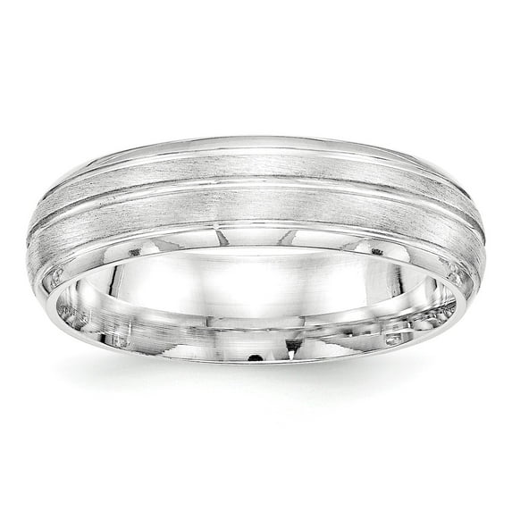 SS 6mm Brushed Fancy Band Size 12.5 in Sterling Silver