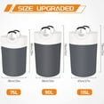 thumbnail image 3 of 75L Laundry Basket, Freestanding Laundry Hamper, Collapsible Dirty Clothes Hamper,  Fabric with  Protected  Handles for College, Dorm, Family (Gray), 3 of 7