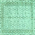 thumbnail image 1 of Ahgly Company Machine Washable Indoor Square Persian Turquoise Blue Traditional Area Rugs, 3' Square, 1 of 4