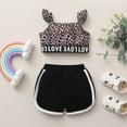 thumbnail image 3 of NZRVAWS Newborn Baby Girl Clothes Ruffle Fly Sleeve Leopard Print Crop Top and Solid Color Shorts Baby Girl Outfit Set 9-12 Months, 3 of 7
