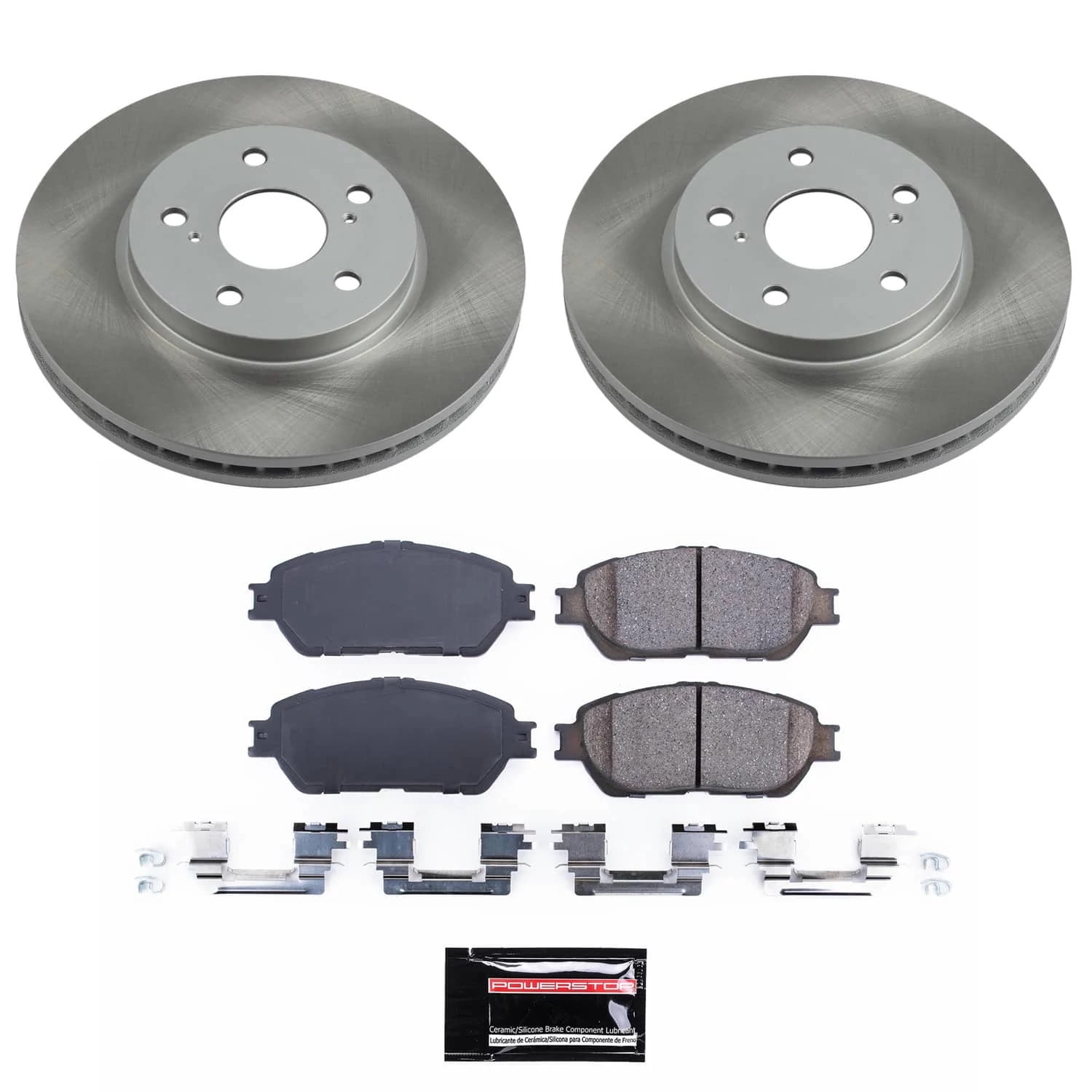 PowerStop Front Semi-Coated Rotor and Low-Dust Ceramic Brake Pad Kit SC5438