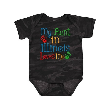 

Inktastic My Aunt in Illinois Loves Me Gift Baby Boy or Baby Girl Bodysuit