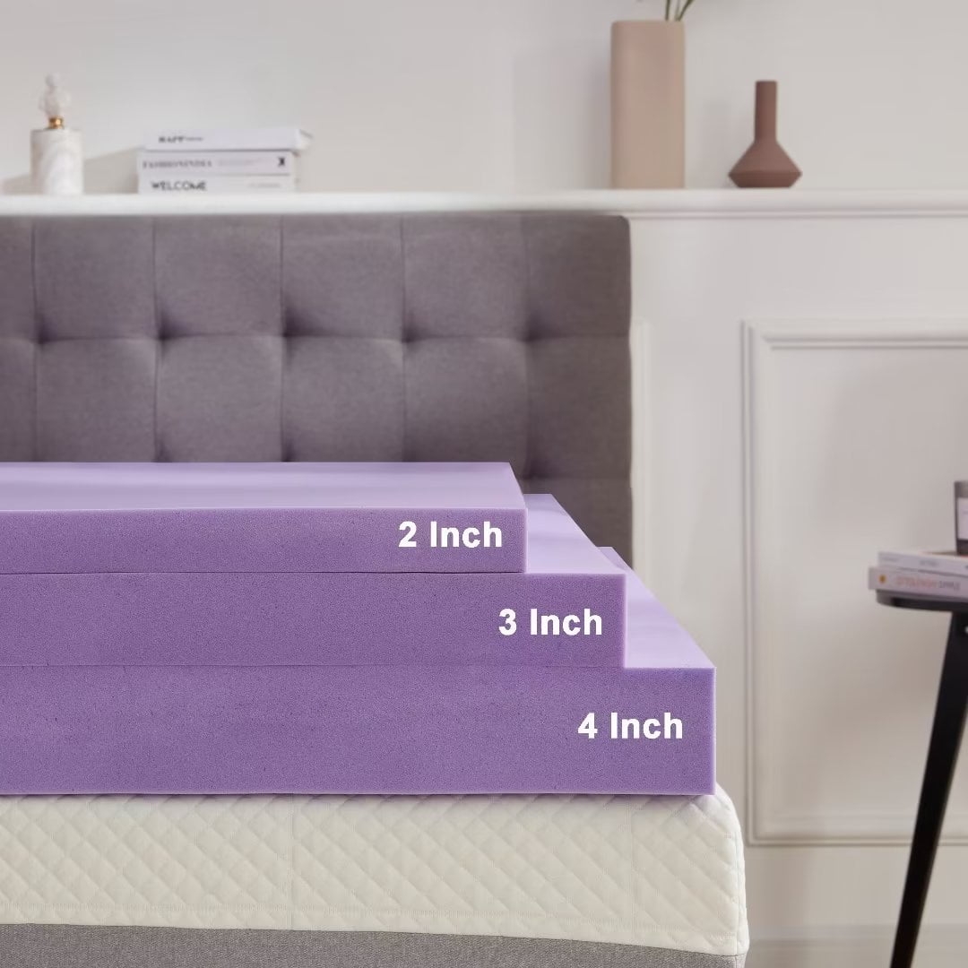 BDEUS 3 inch Mattress Topper, Cooling Gel Memory Foam Bed Topper for Pressure Relief, Twin-XL