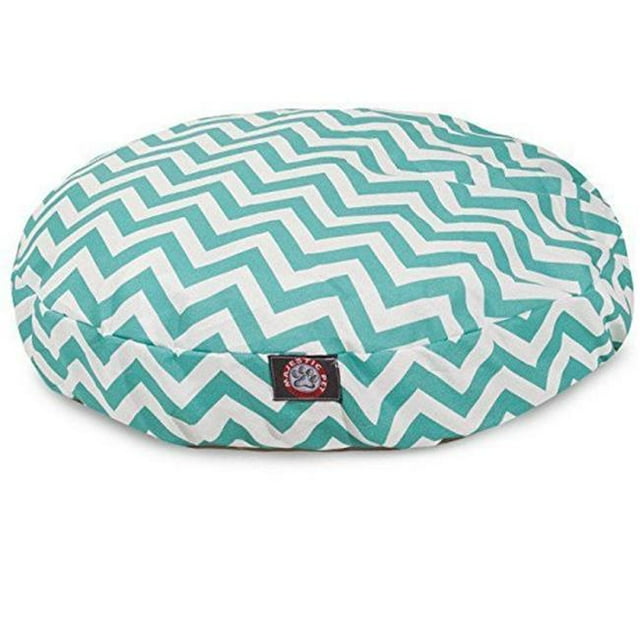 MajesticPet 788995506904 Lit Rond pour Animaux 30 Po. Chevron, Turquoise - Petit