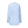 thumbnail image 4 of Women's Long Sleeve Button Down Shirts Tie Waist Blouses Tops Light Blue XXL, 4 of 5