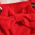 thumbnail image 6 of HCNTES Toddler Baby Girl Outfits Long Sleeve Bow Ribbed Romper Suspender Skirts 3Pcs Outfits Birthday Girl Outfit, 6 of 7