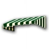 Awntech 6.38 Ft San Francisco Closed-Sided Fixed Awning Canopy (76.5in x 24in x 42in), Forest/White Stripe