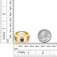 thumbnail image 4 of Gem Stone King Men's Purple Amethyst 18K Yellow Gold Plated Silver Ring (2.09 Cttw, Cushion 8MM, Size 9), 4 of 4