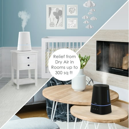 Pure Enrichment - HUME Max - Easy Top Fill Ultrasonic Cool Mist Humidifier - Black