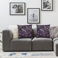 thumbnail image 2 of Outdoor Square Pillow Cushion Cases Spring Leaves Pillows Dusty Purple Sage Green Leaves Greenery Outdoor Pillows Covers Gifts for Home Decor  Linen Fabric, 2 of 7