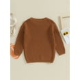 thumbnail image 4 of Bagilaanoe Toddler Baby Girl Boy Knitted Sweater Long Sleeve Embroidery Pullover 2T 3T 4T 5T Kids Warm Jumpers Tops Fall Loose Knitwear, 4 of 9