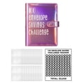 thumbnail image 2 of Carpeta de 100 sobres para ahorrar dinero, planificación y ahorro de $5050 con efectivo Rosa brillante Cola Guardar carpeta de desafíos, 2 of 7