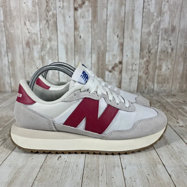 New Balance 237 Sneakers Retro Running Casual Shoes MS237RG White Red 7.5