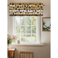 thumbnail image 2 of Brown Cat Paw Print Curtain Valances for Windows, Vintage Farmhouse Country Wooden Grain Kitchen Valance Window Treatment, Light Filtering Block Curtains for Bathroom/Bedroom/Living Room 54'' x 18'', 2 of 9