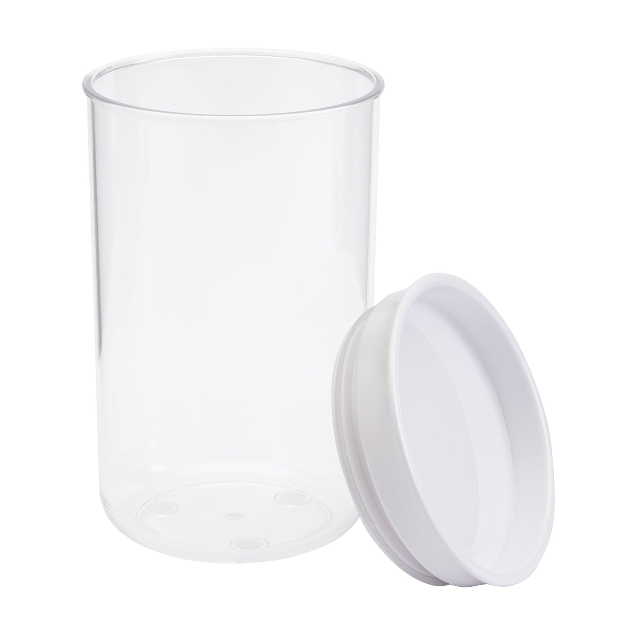 Mason Craft & More 2 Piece Medium Clear Plastic Tall Food Storage Canisters Containers Set Airtight Dishwasher Safe, 29 oz.