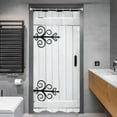 thumbnail image 4 of Stall Rustic Barn Door Shower Curtain Set 36Wx71H Inches Half Small Farmhouse White Wood Wooden Country Vintage Polyester Waterproof Bathroom Curtain with 7 Hooks, 4 of 5
