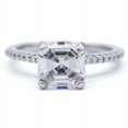 thumbnail image 5 of HeartsAndYou 1.3ct Asscher Moissanite Engagement Ring for Women Round Accent Solitaire 18k White Gold Over Silver, 5 of 9