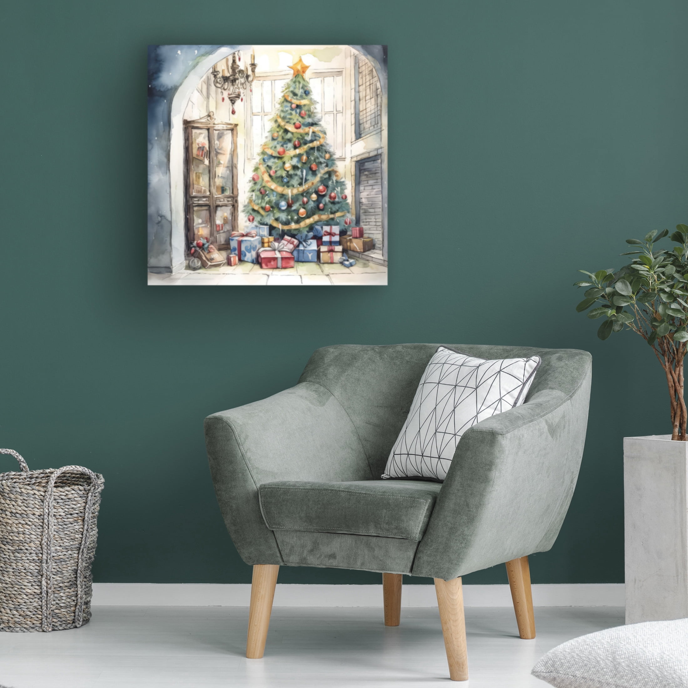 Canvas Wall Art - The Golden Valley 'Christmas Morn' Wall Art for Living Room, Bedroom, or Office Décor by Trademark Fine Art - 24 x 24 Inches