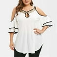 thumbnail image 5 of Dream Lifestyle Women T-shirts Short Sleeve Loose Fit Plus Size Off Shoulder Casual Top Streetwear, 5 of 8