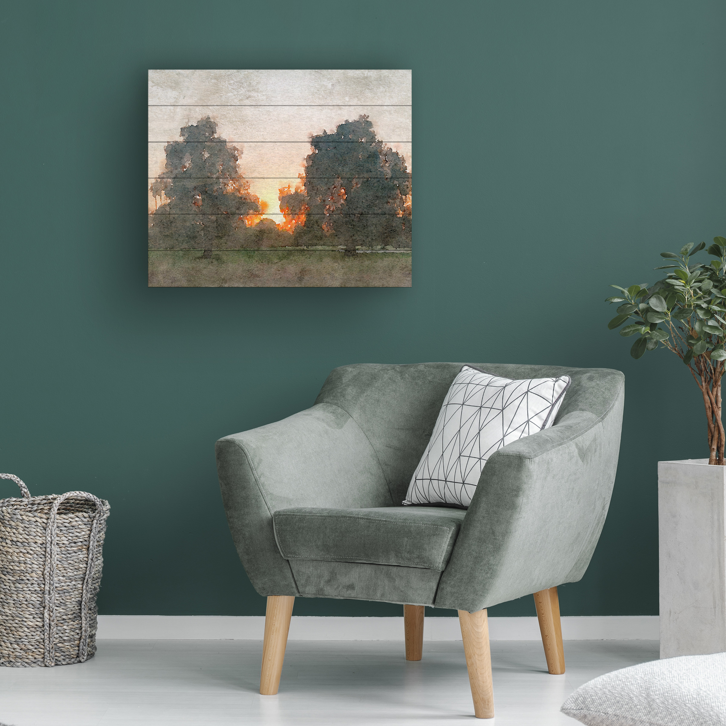 Irena Orlov 'November Morning Mist II' Wood Slat Art 18x22