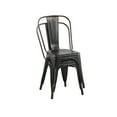 thumbnail image 4 of Set of 4 Industrial Metal Dining Chairs, 18" Seat Height, Sanded Matte Black, Stackable for Indoor/Outdoor Kitchen & Restaurant Use, Lightweight & Easy-Clean, Durable Modern Design, 4 of 5