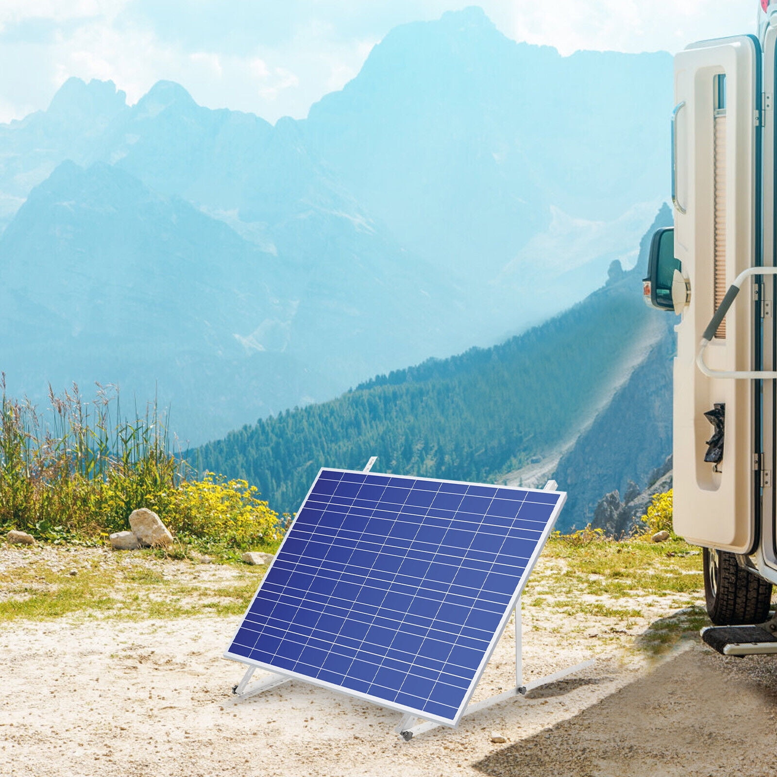 2 Pack Adjustable Solar Panel RV Tilt Mount Brackets Fits Boat / Roof 41 inches