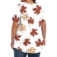 thumbnail image 3 of Oplxuo Womens Plus Size Tops Tunic Short Sleeve Crew Neck Shirts Casual Soft Floral Blouse, 3 of 5