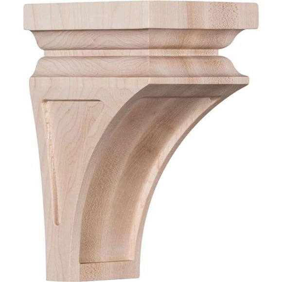Ekena Millwork CORW03X03X06NEMA 3.5 x 3.75 x 6 in. Mini Nevio Wood Corbel, Maple