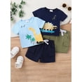 thumbnail image 3 of Gupgi 0-3Y Toddler Boy Summer Outfit Short Sleeve Pocket T-Shirt with Cargo Shorts, 3 of 9