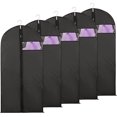 thumbnail image 1 of 5 uds fundas de ropa transparente Visible ventana traje chaqueta cubierta antipolvo impermeable polilla humedad 60x127cm negro, 1 of 5