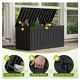 thumbnail image 2 of WDZS 78 Gallon Deck Box, Waterproof Resin Outdoor Storage Box for Outside and Patio, Outdoor Storage Bench Lockable for Patio Furniture, Garden Tools and Pool Supplies (Black, 78 Gallon), 2 of 7