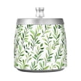 thumbnail image 7 of Yayeee Ashtray with Lid for Cigarette Smokeless Stainless Steel Home Ash Holder, Green Leafy Pattern, 7 of 7