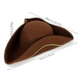 thumbnail image 6 of Retro Black Tricorn Hat With Gold Trim - Stylish Cap for Stage Shows,Stylish Casual Accessory, Durable for Outdoor Activities Fishing Hiking & Everyday Outfits,Size:One Size, 6 of 7