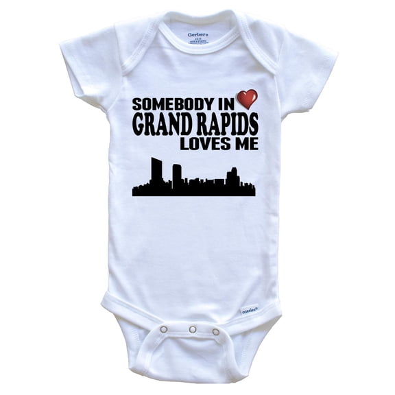 Somebody In Grand Rapids Loves Me Baby Bodysuit