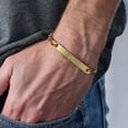 thumbnail image 3 of MyNameNecklace - Personalized Name ID Bracelet for Men - Custom Figaro Chain with Nameplate - Made of 18k Gold Plated Silver Custom Any Name with 8.6" Chain- fits wrist size 8-8.5", 3 of 4
