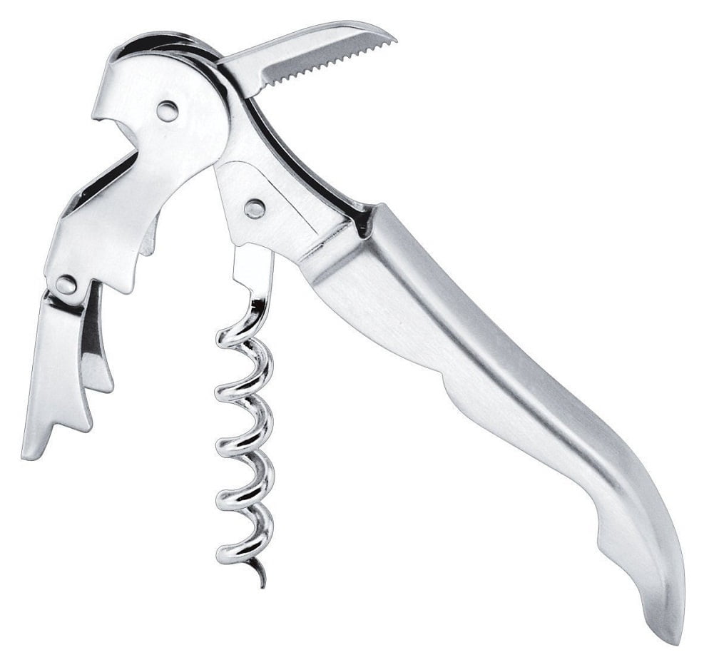 1pc 3in1 Stainless Steel Corkscrew Double Hinged Waiters Wine Bottle