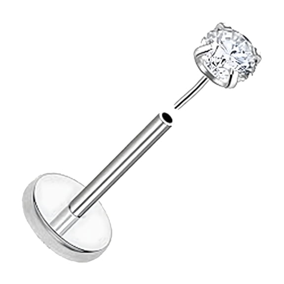 DESIGNICE Titanium Flat Back Earrings Non-Threaded Push-In Nose Lip Cartilage Jewelry Puncture Studs for Men and Women