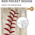 thumbnail image 4 of Boys Baseball Curtains, Kids Sport Retro Vintage Baseball Texture Art Printed Cool Ball Gaming Rod Pocket Window Drapery Treatments for Teen Man Baby Room Bedroom Living Room Nursery, 42"x54" Inch, 4 of 5
