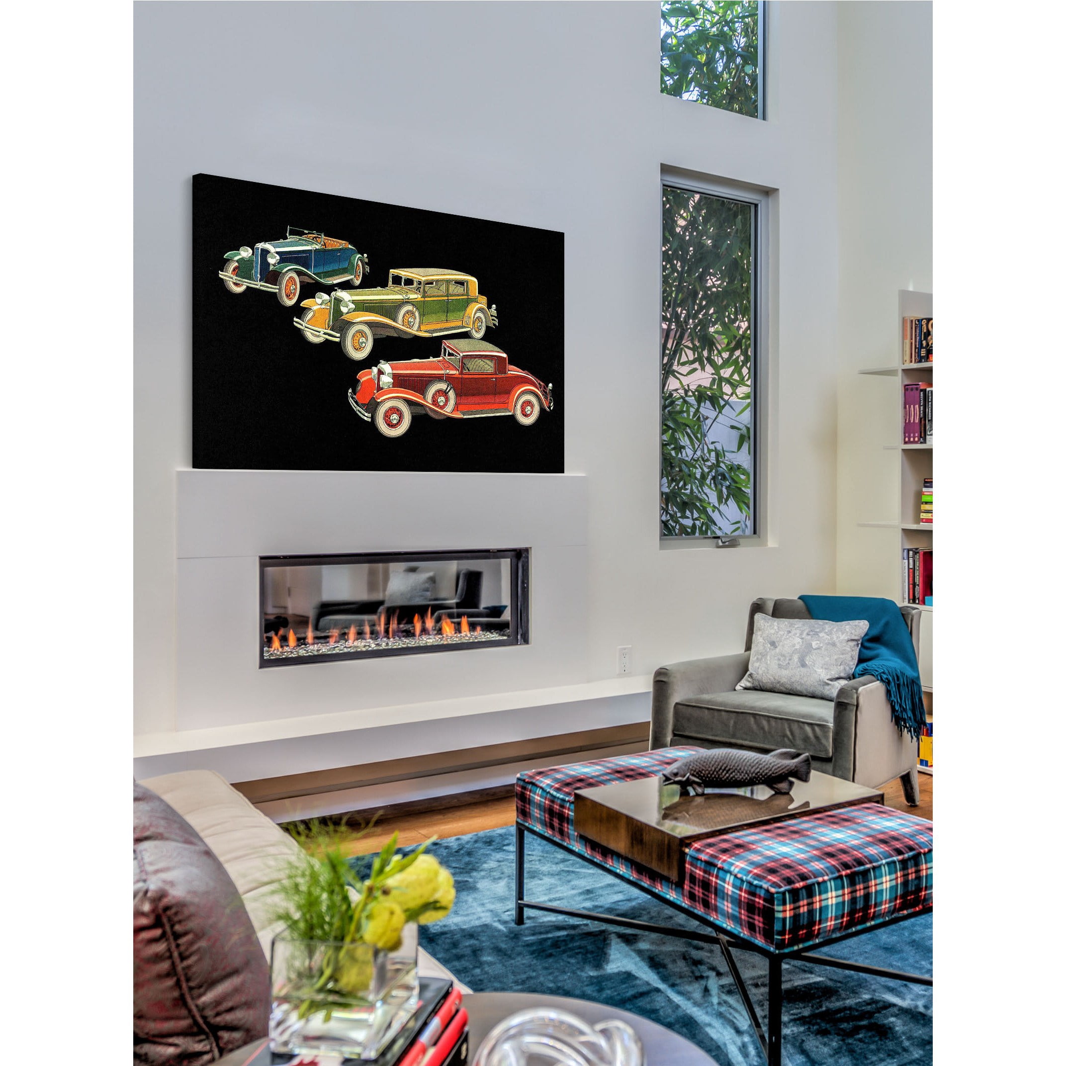 Marmont Hill "Blue, Green, and Red" Painting Print on Canvas