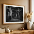 thumbnail image 4 of Chapel Street String Lights B&W - Baltimore Maryland Photography Oak Framed Wall Art Print 12 x 18 inches, 4 of 6