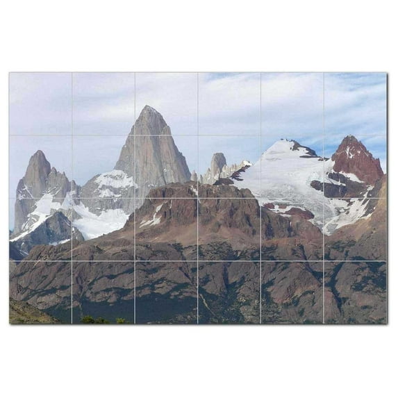 Mountain Ceramic Tile Mural Kitchen Backsplash Bathroom Shower, 401110-L64