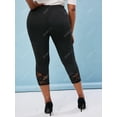 thumbnail image 4 of Leggings Cortos Talla Extra Panel Encaje Ahuecado Rosegal Leggings de talla grande, 4 of 5