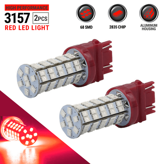 2X 3157/3156 40W Red LED Rear Brake Stop High Power Tail Lamp Light Bulbs Pair