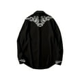 thumbnail image 2 of Men's Western Cowboy Shirt Long Sleeve Embroidered Shirt Slim Fit Cotton Casual Button Down Shirt Black M, 2 of 5