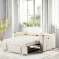 thumbnail image 2 of Euroco 4 in 1 Multi-functional Sofa Bed 55 inch Convertible Sofa Bed with Cup Holder and USB Port for Living Room Apartments, White, 2 of 8