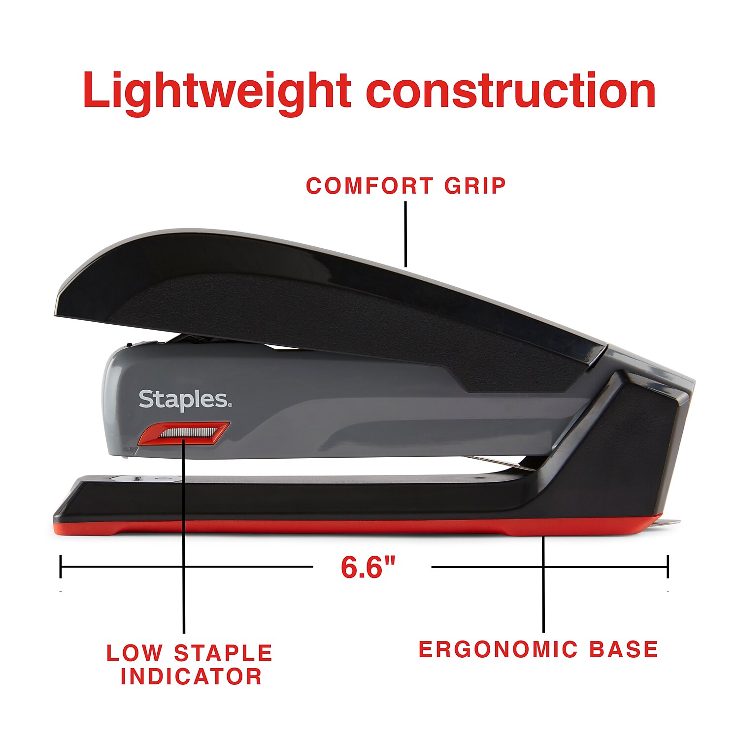 Staples One-Touch Desktop Stapler, Gray/Black photo 3