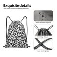 thumbnail image 5 of Drawstring Backpack - white black Leopard fashion Splash Proof Small Drawstring Gym Bag for Women Men, Cinch Sports String Bag Backpack for Travel Swimming Beach, 5 of 8