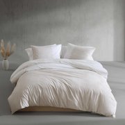 CALVIN KLEIN - KING DUVET COVER, PERCLOE SOFT COTTON - IKAT PINSTRIPE